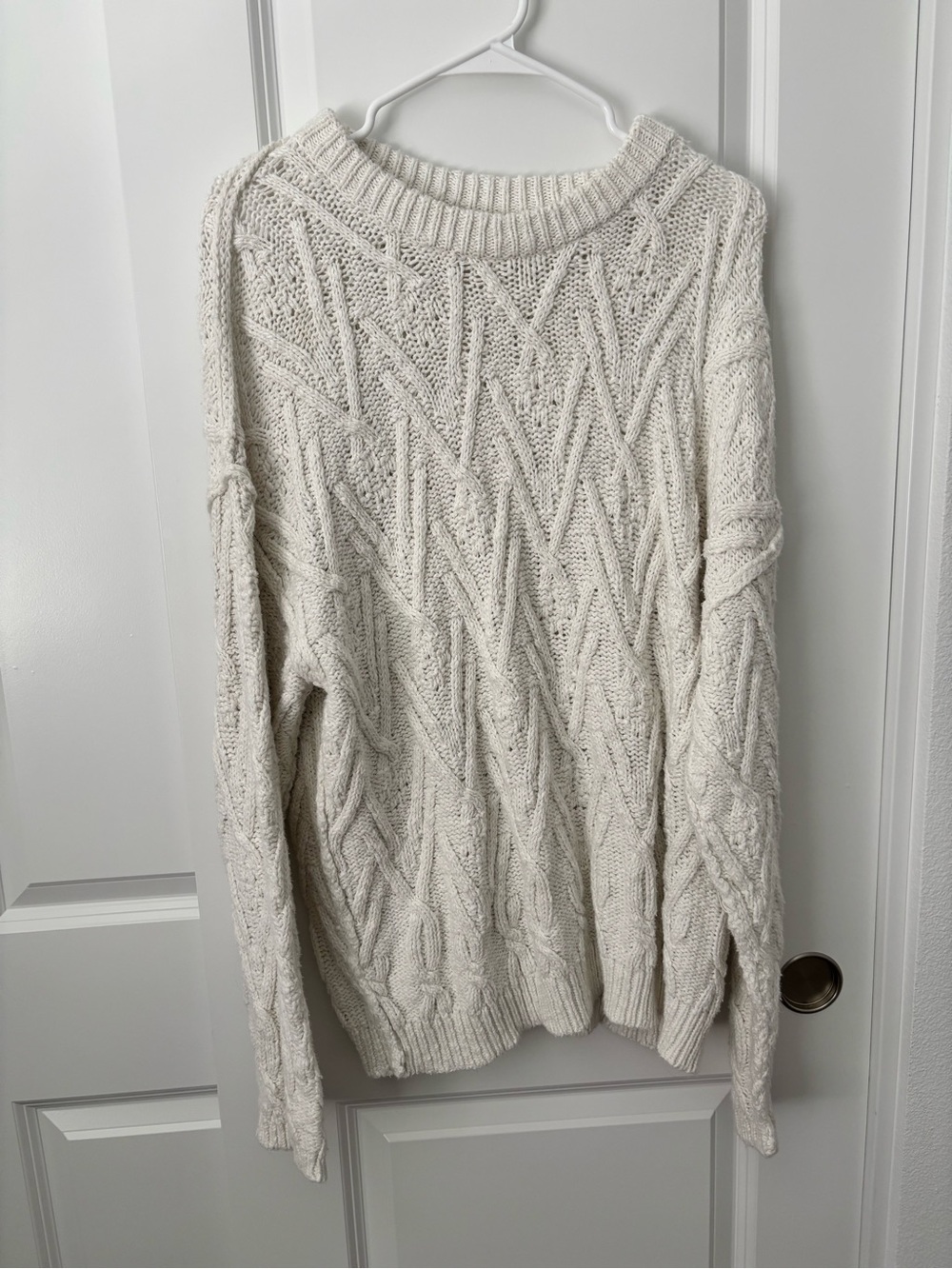 Free People Cream Cable Knit Sweater